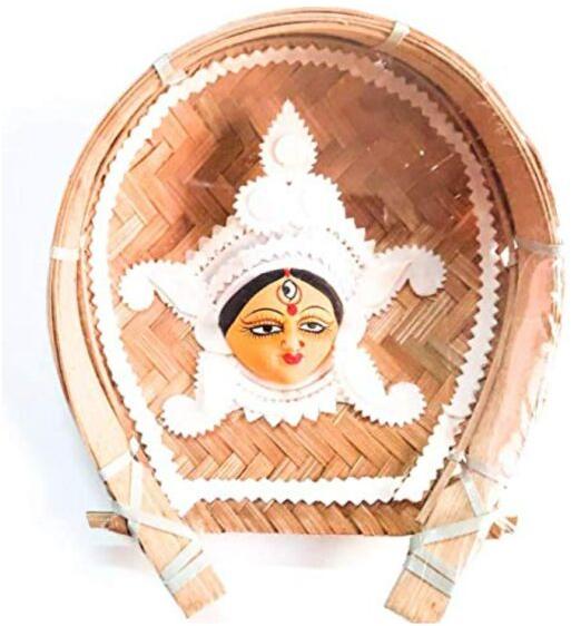 Handcrafted Shola Pith MAA Durga In KULO (Bamboo Tray)