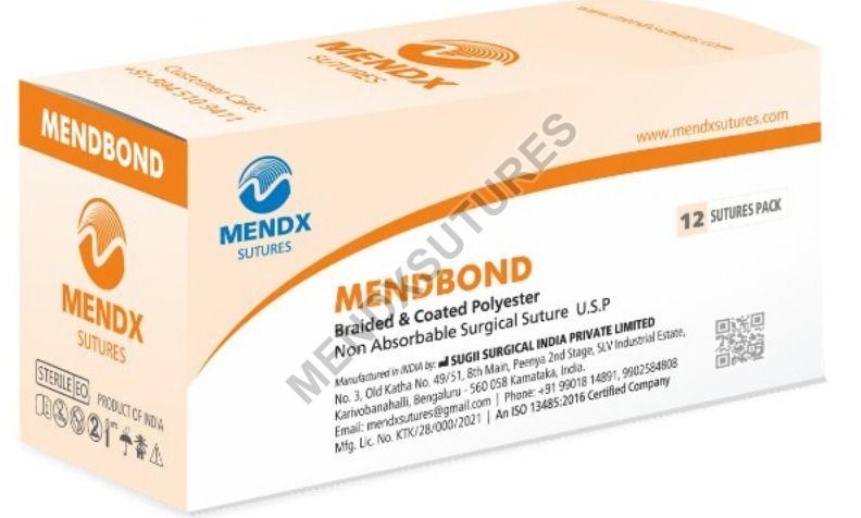 MENDBOND Braided Coated Polyester Non Absorbable Surgical Sutures