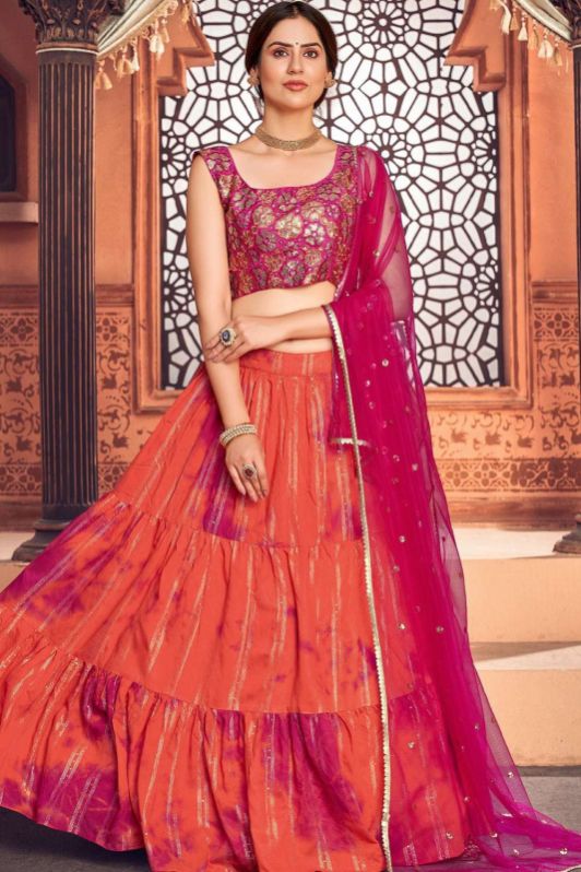 Ladies Party Wear Lehenga Choli, Feature : Stitched, Elegant Design, Dry Cleaning