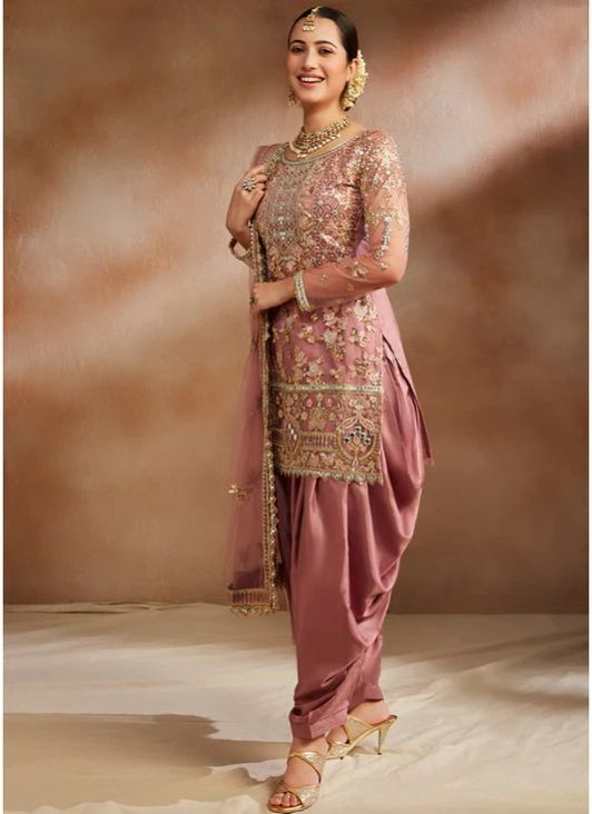 Small Stitched Organza Ladies Patiala Suit Set