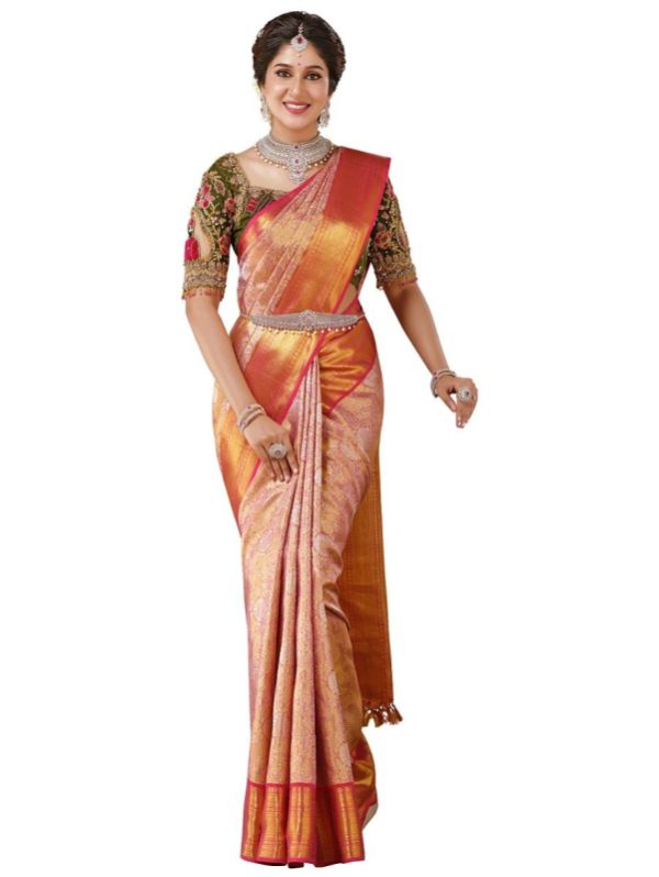 Unstitched silk saree, Width : 5.5 Meter