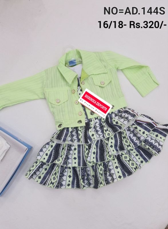 Shrinika Printed Fancy Jacket Frocks, Gender : Girls