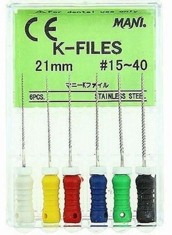 Stainless Steel Manual Dental K Files, for Clinic, Hospitals