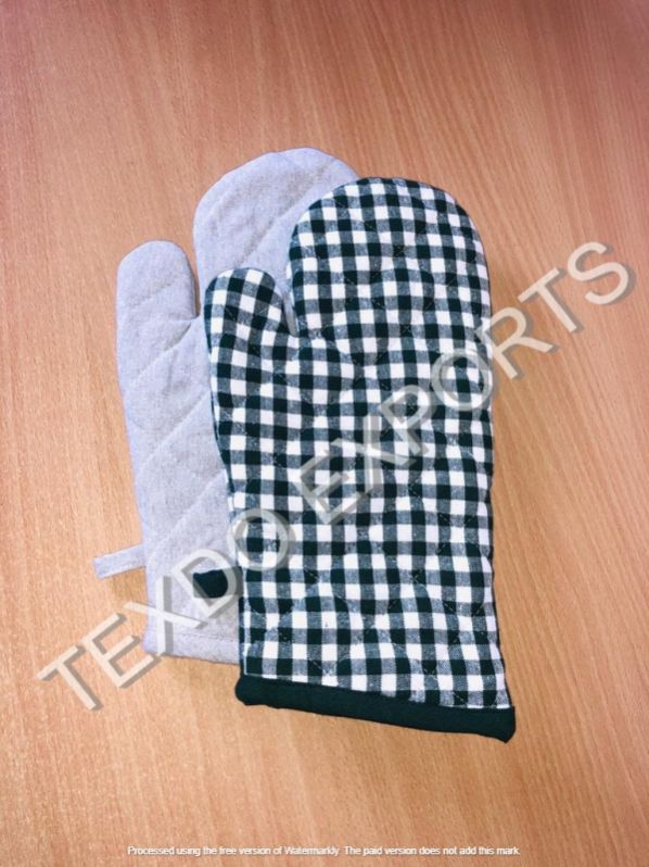Plain Cotton kitchen gloves, Size : M