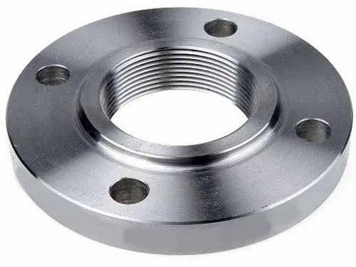 Round A-105 Carbon Steel Threaded Flange, for Fittings, Packaging Type : Box