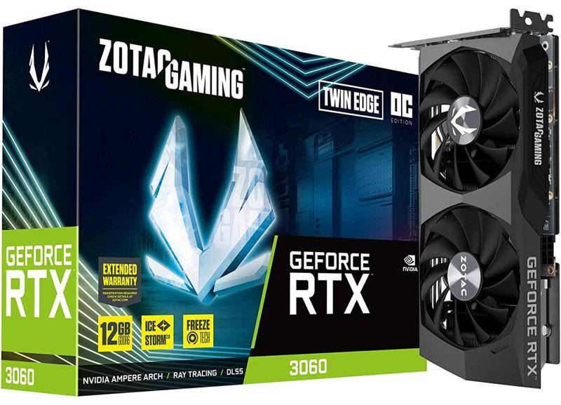 ZOTAC Gaming GeForce RTX 3060 Twin Edge OC 12GB GDDR6 192-bit 15 Gbps PCIE 4.0 Graphics Card, IceSto