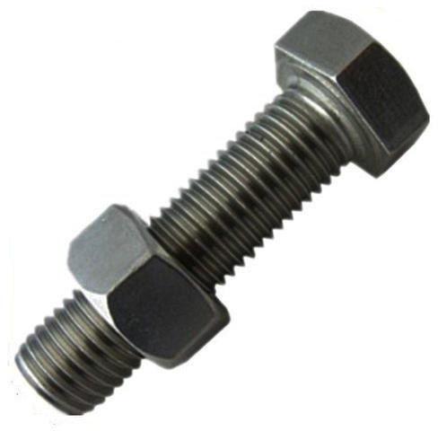 Round Mild Steel MS Hex Nut Bolt, for Pipe Fitting Industrial Use, Size : Customised