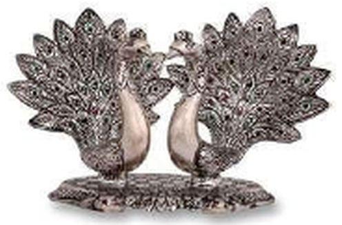 Plain Polished Double Peacock Dancing Statue, for Interior Decor, Office, Home, Garden, Packaging Type : Box