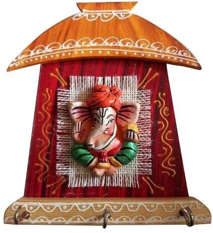 Wood Ganesh Ji Key Holder, Packaging Type : Box