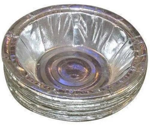 Round Disposable Silver Paper Bowls, Size : 4Inch