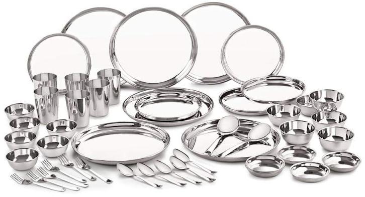 Stainless Steel Dinner Set, for Home Use, Feature : Light Weight, Fine Finished