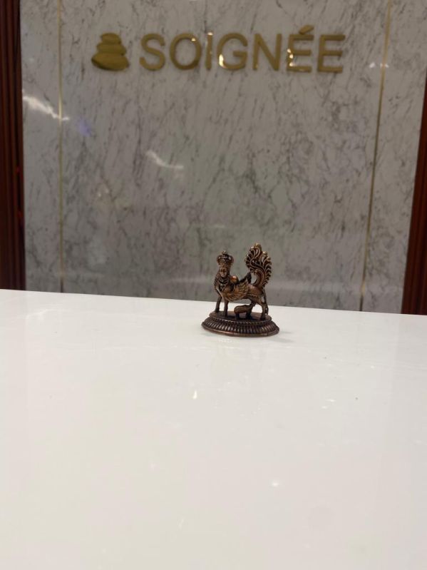 Plain Polished Brass Kamadhenu Statue, for Shop, House, Hotel, Home, Packaging Type : Paper Box