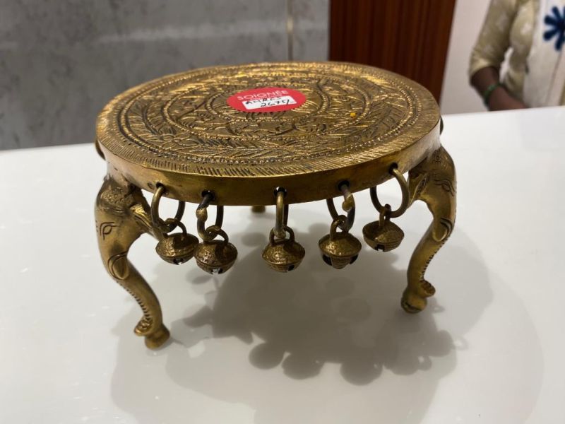 Brass Round Pooja Chowki