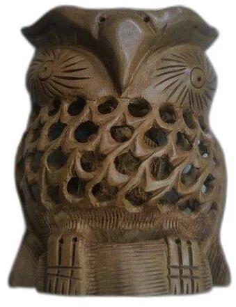 Sandalwood Owl Statue, Size : 6.1inch