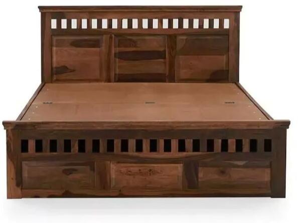 Brown Square King Size Wooden Bed, for Home, Style : Modern