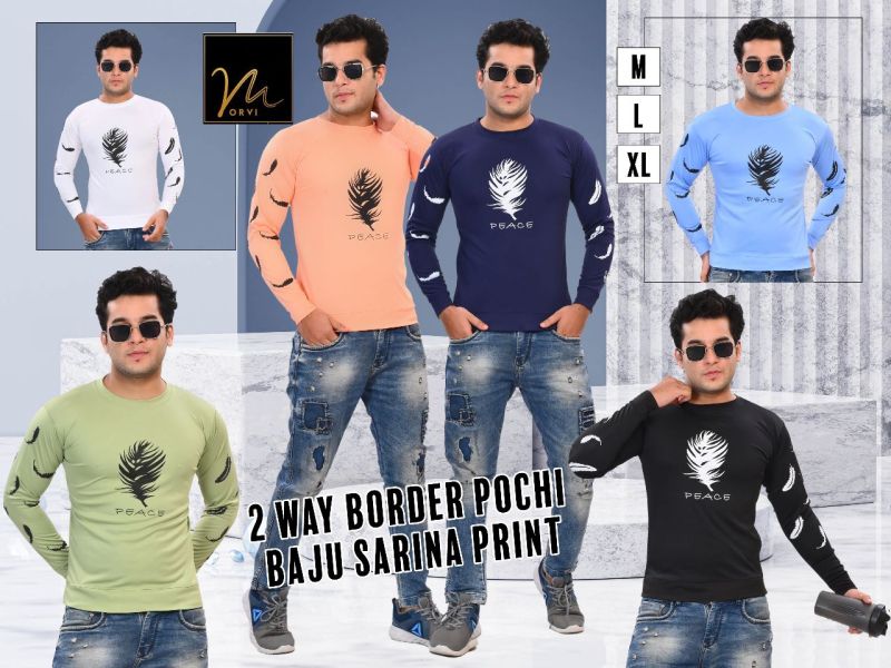 Mens printed round neck t-shirts, Occasion : Formal Wear