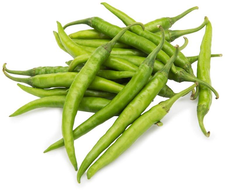 Round Organic Fresh Green Chilli, for Cooking