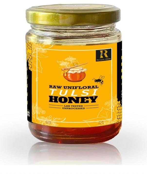 Respek India Liquid Raw Tulsi Honey, for Personal, Cosmetics, Foods, Medicines, Taste : Sweet