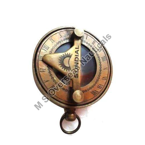 Polished Round Brass Poem Compass, for Promotional Work, Direction Tracking, Ship, Display Type : Analog