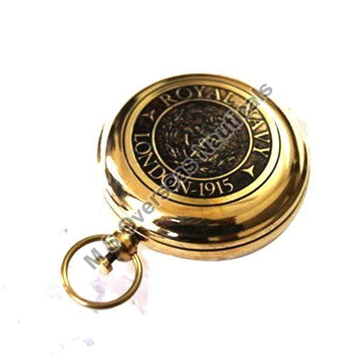 Brass Round Push Button Compass, Packaging Type : Box