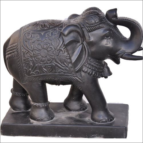 Polished Carved Black Marble Elephant Statue, For Decoration, Speciality : Shiny, Dust Resistance