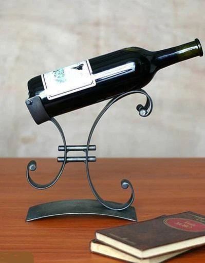 Polished Metal Wine Bottle Stand