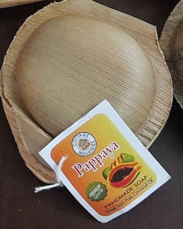 Round Papaya Soap, for Bathing, Color : Orange