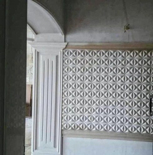 White Polished Carved GRC Panel, for Construction, Shape : Rectangle