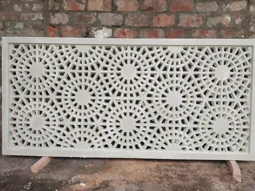 White Polished Decorative GRC Jali, for Construction, Shape : Rectangle