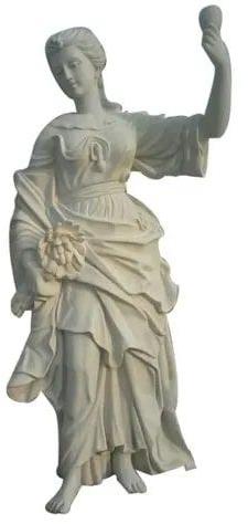White Embossed GRC Lady Sculpture, for Decoration