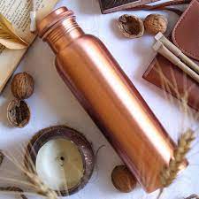 Round 500ml Plain Copper Water Bottle, Packaging Type : Paper Box