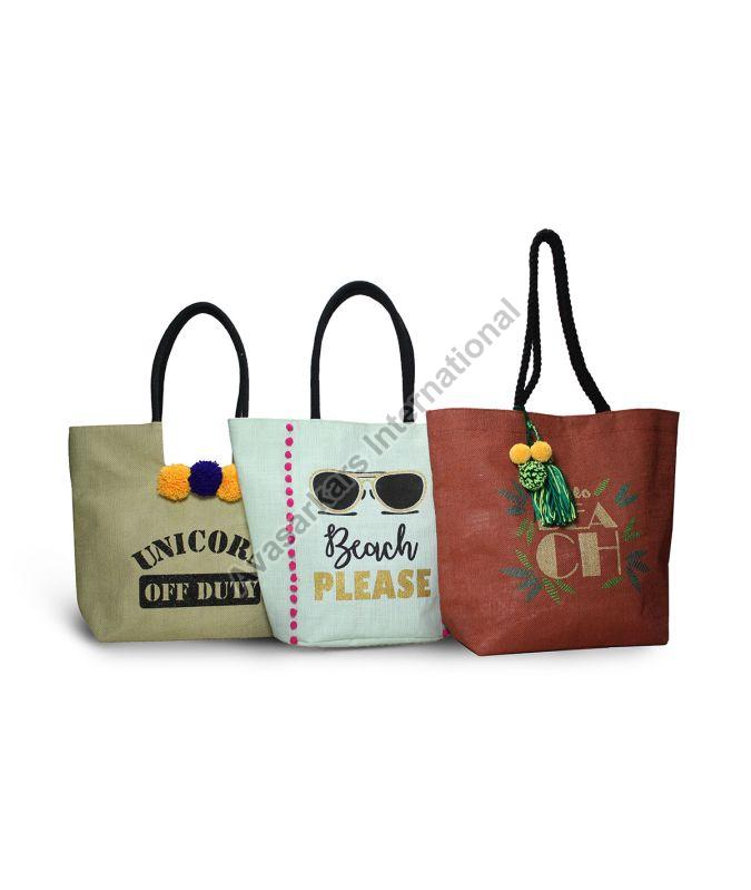 Multicolor Fancy Beach Bag, Pattern : Printed