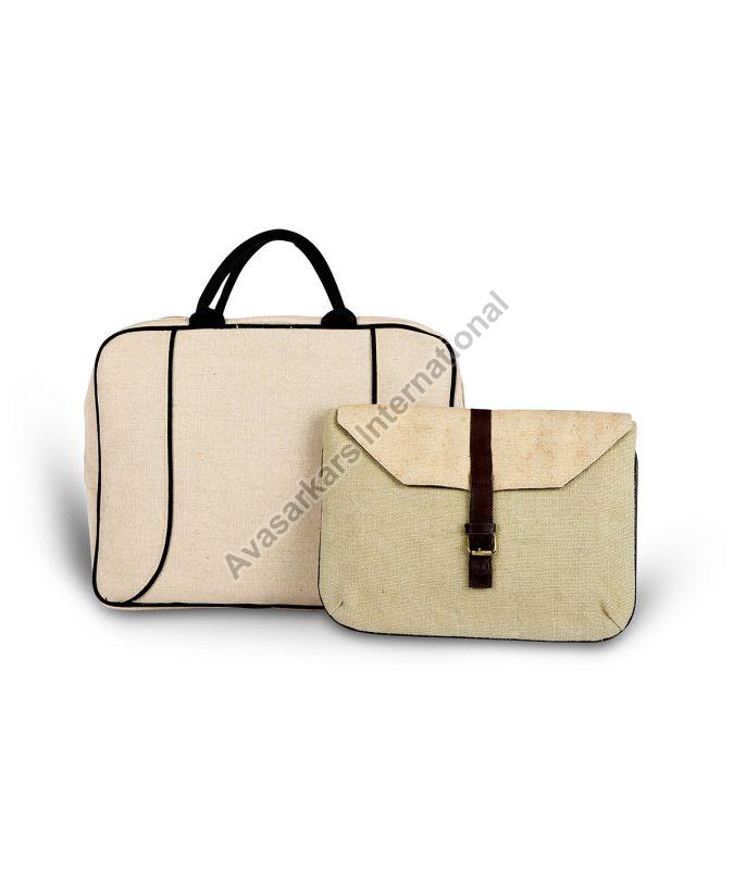 Brown Natural Juco Laptop Bag, for Foam Padding, PU Piping