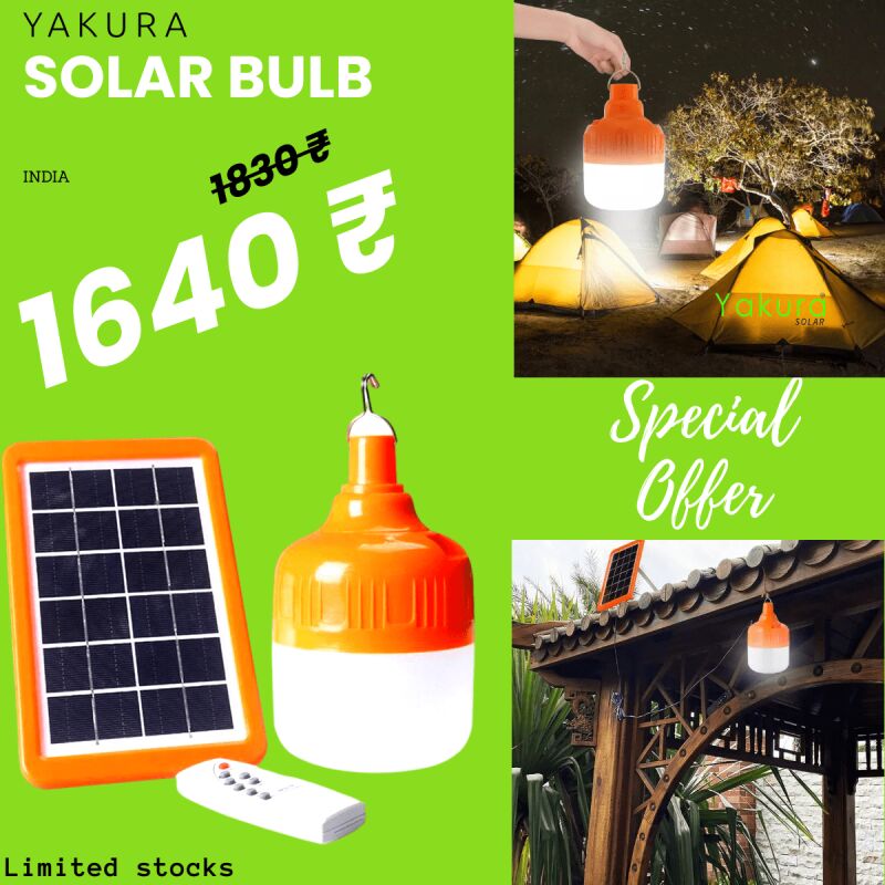 Portable usb solar bulb, Color : White