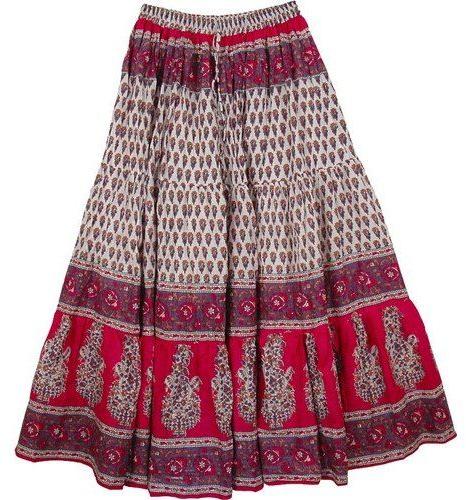 Printed Cotton Ladies Long Skirt, Size : M, XL