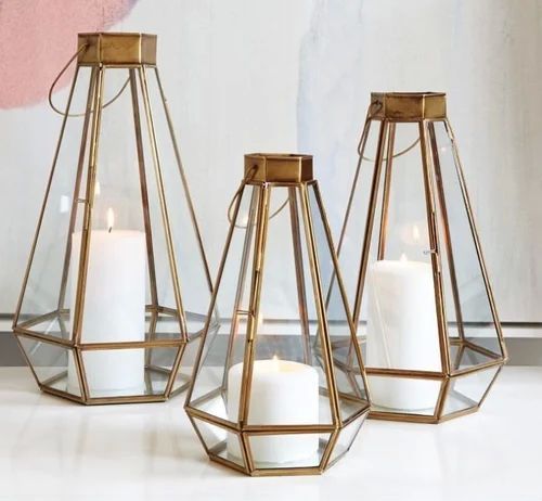 Polished Metal Terrarium Candle Holder , for Home Decor, Feature : Attractive Designs, Fine Finishing