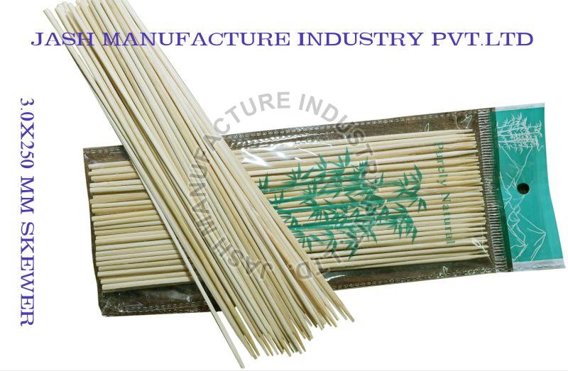 3.0x250mm Bamboo Skewer, For Event, Party, Wedding, Restaurant, Food Courts Etc, Feature : Eco-friendly