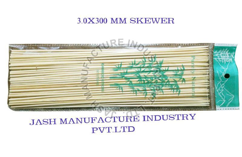 Light Brown 3.0x300mm Bamboo Skewer, for Event, Party, Wedding, Packaging Type : Box