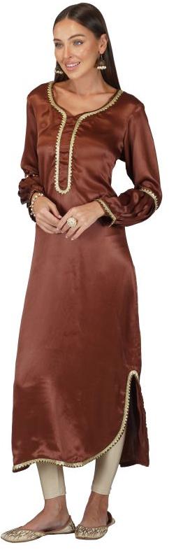 Ladies Satin Gotta Afgan Arm Kurti, Age Group : Adults