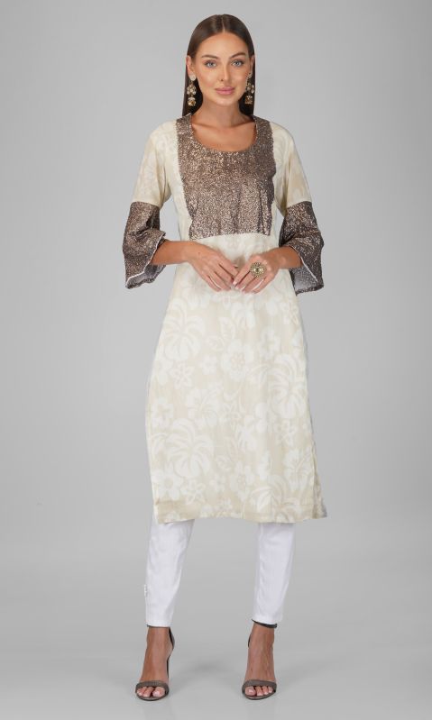 Ladies White Shimmer Kurti