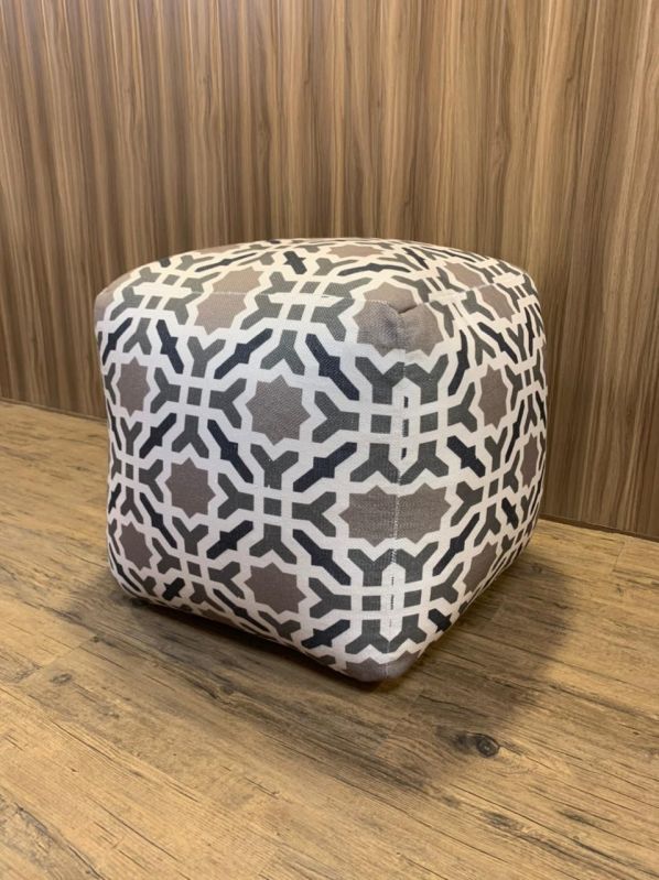 Dice Shape Cotton Fabric Ottoman, for Decoration, Home, Pattern : Printed
