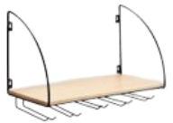 Black Wire and Wooden Hanging Bar Shelf