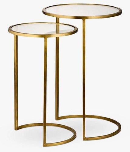 Nesting Table Set Of 2 With Glass Top