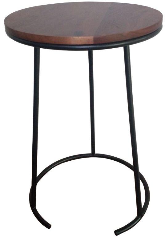 Wood-Walnut Round Wooden Top Side Table, for Home, Size : L14.0 x W14.0 x H24.0 Inch