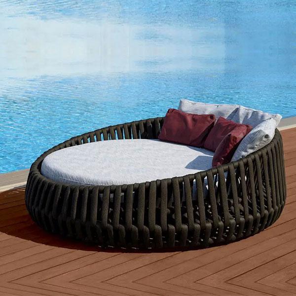 Black Costera Outdoors Rectangular Polished Aluminium Day bed, for customized, Size : custoized