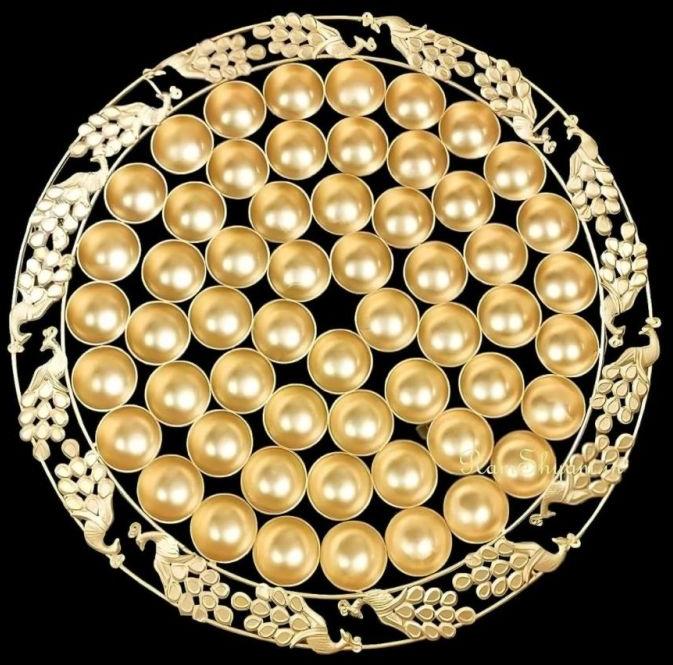 Golden Brass Polished 56 Chappan bhog Thali, Feature : Rust Finishing, Hard Structure, Fine Finished
