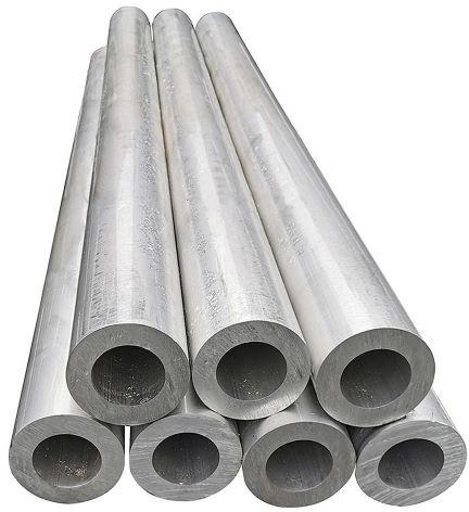 Silver Aluminium Pipes, Shape : Round