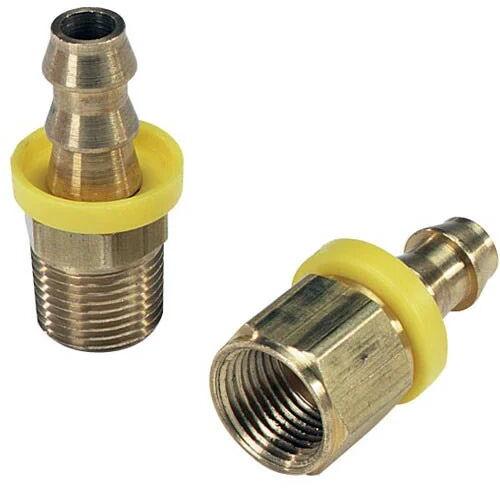 Circular pipe Brass Air Hose Fittings, Color : Golden