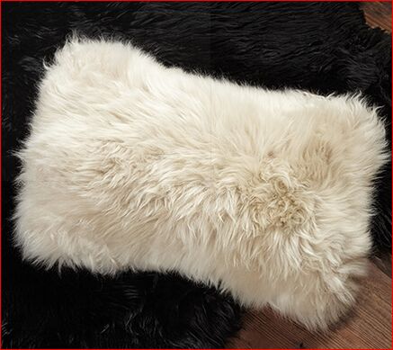 Sheepskin Rectangle Pillow in Cream