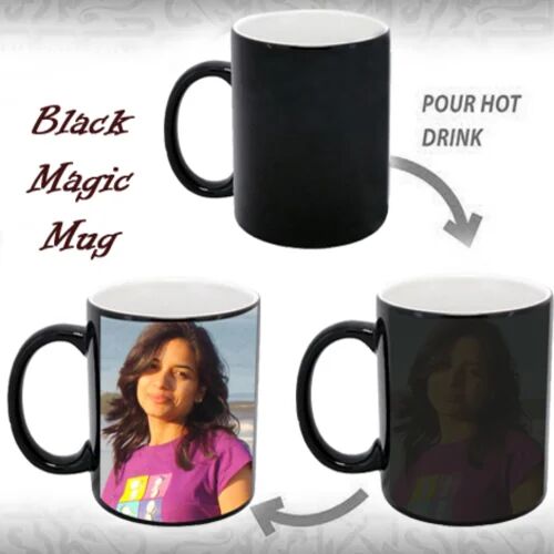 Ceramic Printed Magic Mug, Color : Black